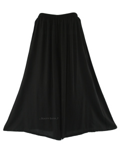 Black Solid Rayon Women Flowy Loose Palazzo Wide Leg Flare Pants Trouser Plus Size 1X 2X 20 22S20006317_0_image_IJUST_WORKING