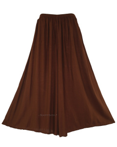 Brown Solid Rayon Women Flowy Loose Palazzo Wide Leg Flare Pants Trouser Plus Size 1X 2X 20 22S20012287_0_image_IJUST_WORKING
