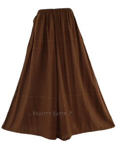 Brown Solid Rayon Women Flowy Loose Palazzo Wide Leg Flare Pants Trouser Plus Size 3X 24S20013014_0_image_IJUST_WORKING