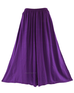 Purple Solid Rayon Women Flowy Loose Palazzo Wide Leg Flare Pants Trouser Plus Size 1X 2X 20 22S20013066_0_image_IJUST_WORKING