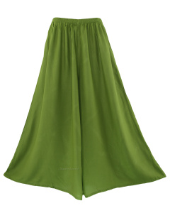 Avocado green Solid Rayon Women Flowy Loose Palazzo Wide Leg Flare Pants Trouser Plus Size 1X 2X 20 22S20013654_0_image_IJUST_WORKING