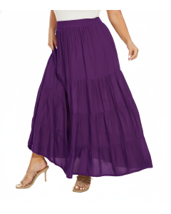Purple Gypsy Elastic Waist Renaissance Maxi Flowy Long Tiered Plus Size Skirt 1X 2XS30013334_0_image_IJUST_WORKING