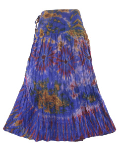 Hippie Gypsy Tie Dye LONG Wrap Skirt M L XL
