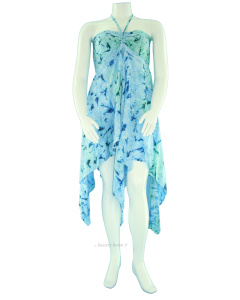 Hippie Tie Dye Uneven Hem Sun Dress M L XL