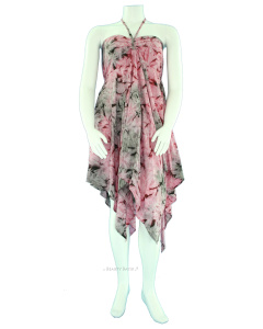 Hippie Tie Dye Uneven Hem Sun Dress M L XL